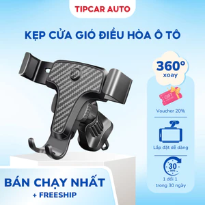 Giá Đỡ Điện Thoại Trên Ô Tô Kẹp Gắn Cửa Khe Khó Điều Hòa Xoay 360 Độ Vân Carbon Tiện Lợi Gắn Taplo