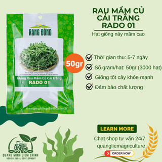 Hạt Giống Rau Mầm Củ Cải Trắng RADO 01 (Gói 50g~3000 Hạt) Rạng Đông, Nảy Mầm Đồng Đều