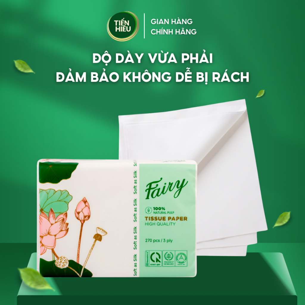 Ảnh Combo 30 Bịch Giấy Ăn Fairy Sen Chất Liệu 100% Gỗ Tự Nhiên An Toàn Thiết Kế 3 Lớp Bền Dai 270 Tờ 3