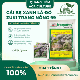 Cải bẹ xanh lá đỏ zuki Trang Nông TN99 (10gr), hạt giống nảy mầm tốt, năng suất cao, trông quanh năm