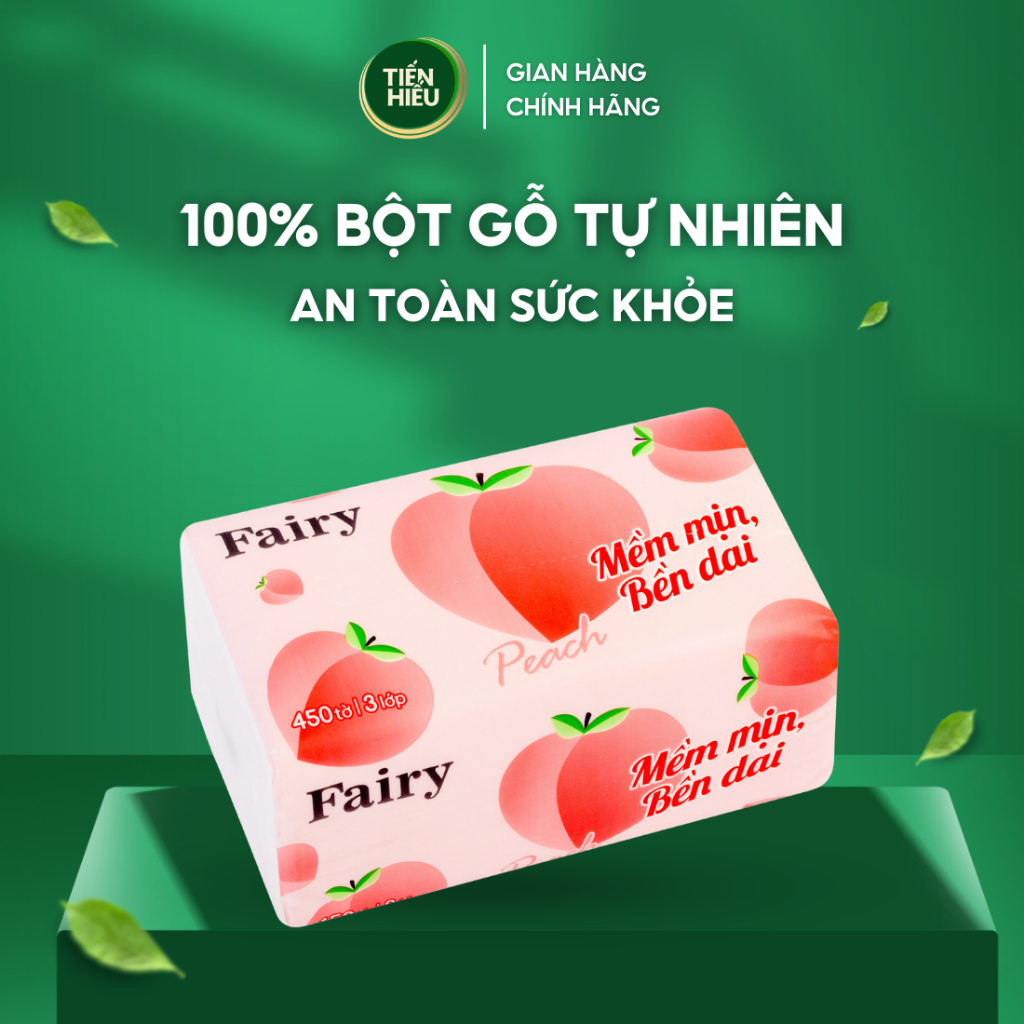 Ảnh Combo 4 Gói Giấy Ăn Fairy Đào Khổ To 3 Lớp Siêu Dai Tiện Lợi Chất Liệu Mềm Mịn An Toàn Cho Bé 450 Tờ 2