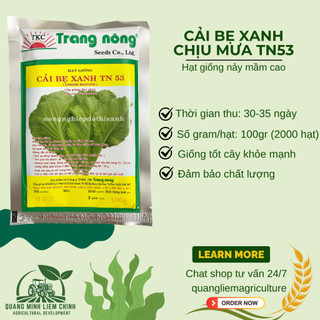 Cải Bẹ Xanh Chịu Mưa TRANG NÔNG TN53 (100gr), hạt giống nảy mầm tốt, năng suất cao, trông quanh năm