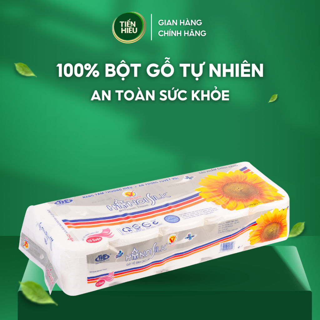 Ảnh 10 Cuộn Giấy Vệ Sinh Hà Nội Silk 4 Lớp Mềm Mịn Tan Nhanh Trong Nước Cuộn Hoa Cúc Có Lõi Tiện Lợi 1