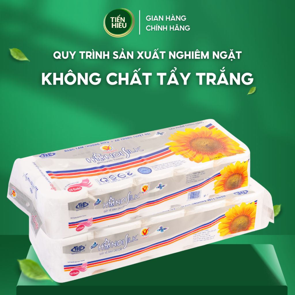 Ảnh 10 Cuộn Giấy Vệ Sinh Hà Nội Silk 4 Lớp Mềm Mịn Tan Nhanh Trong Nước Cuộn Hoa Cúc Có Lõi Tiện Lợi 3