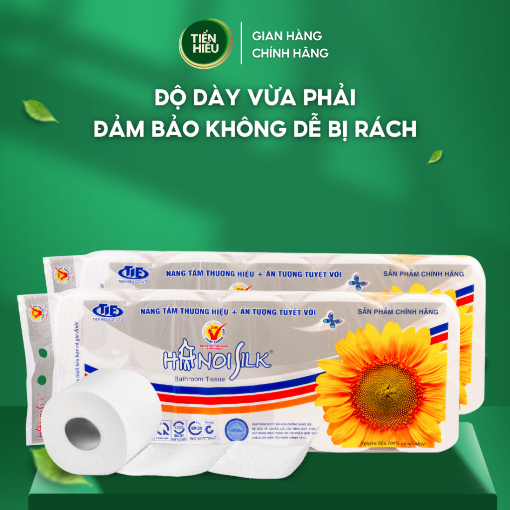 Ảnh 10 Cuộn Giấy Vệ Sinh Hà Nội Silk 4 Lớp Mềm Mịn Tan Nhanh Trong Nước Cuộn Hoa Cúc Có Lõi Tiện Lợi 2