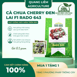 Hạt Giống Cà Chua Cherry Đen Lai F1 RADO 643 (Gói 0,1g~45 Hạt) Rạng Đông, Trồng Quanh Năm
