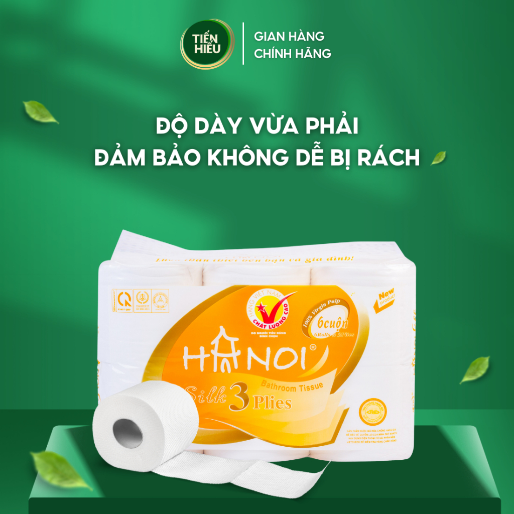 Ảnh 6 Cuộn Giấy Vệ Sinh Hà Nội Silk Không Lõi Cao Cấp 3 Lớp Dày Dặn Mềm Mịn Tan Nhanh Trong Nước 2