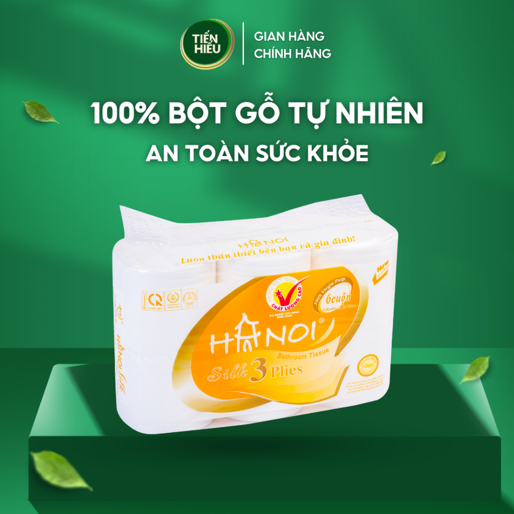 Ảnh 6 Cuộn Giấy Vệ Sinh Hà Nội Silk Không Lõi Cao Cấp 3 Lớp Dày Dặn Mềm Mịn Tan Nhanh Trong Nước 1