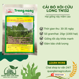 Cải Bó Xôi Cửu Long Trang Nông TN132 (20gram), hạt giống nảy mầm tốt, năng suất cao, trông quanh năm