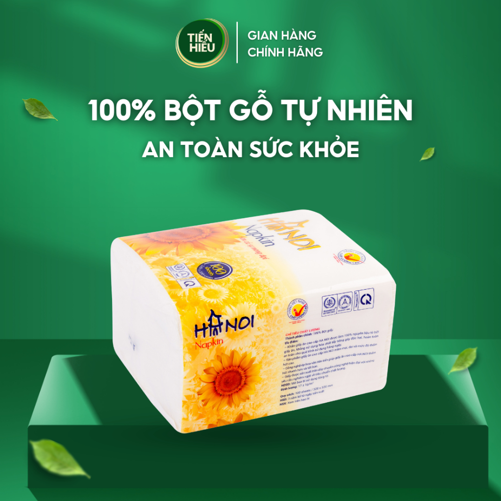 Ảnh Combo 6 Gói Khăn Giấy Ăn Hà Nội Silk Napkin 2 Lớp Dày Dặn Chất Liệu Cao Cấp Đa Năng 100 Tờ 1