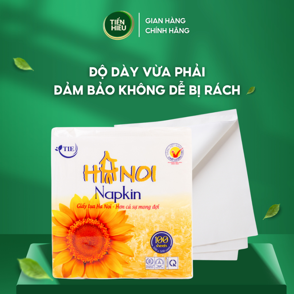 Ảnh Combo 6 Gói Khăn Giấy Ăn Hà Nội Silk Napkin 2 Lớp Dày Dặn Chất Liệu Cao Cấp Đa Năng 100 Tờ 2