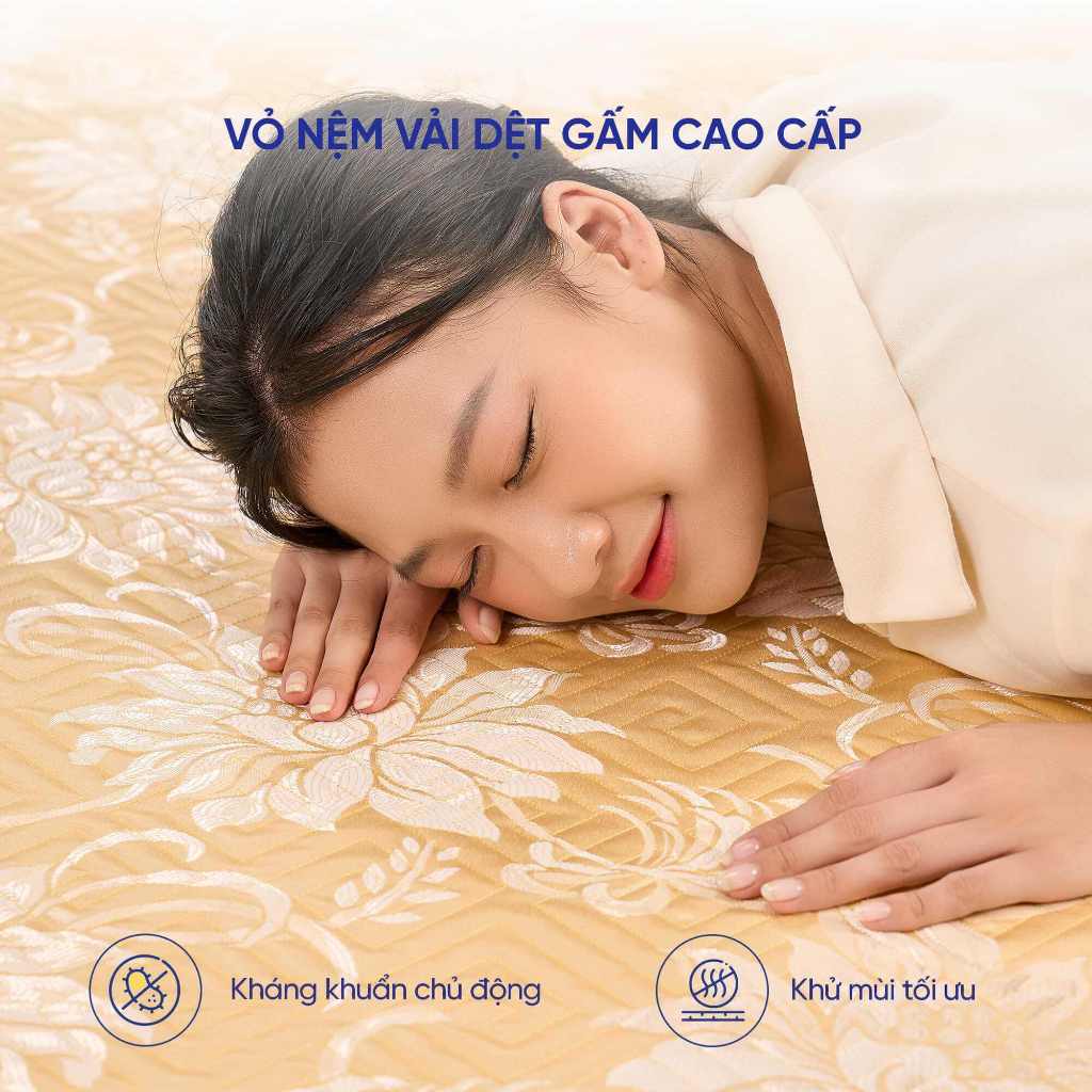 [ĐƠN 10TR TẶNG 1 BỘ CHĂN BÉ] Nệm Bông ép Wonjun Pure Carbon giảm đau lưng, phong cách Hàn Quốc - Đệm bôn