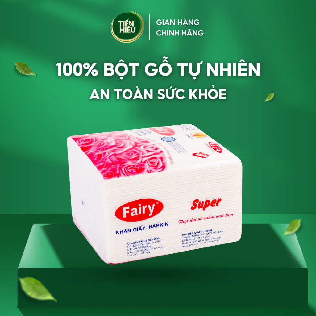 Ảnh Khăn Giấy Ăn Fairy Napkin Khổ 320 x 320mm Chất Liệu Mềm Mịn Dễ Thấm Hút An Toàn Tiện Lợi 100 Tờ 3