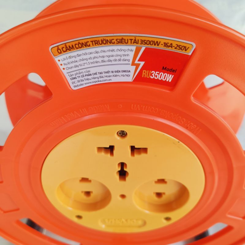 Ổ Cắm Rulo Cuộn Tròn Không Dây Công Trường SOPOKA RU3500W Ổ Điện Công ...