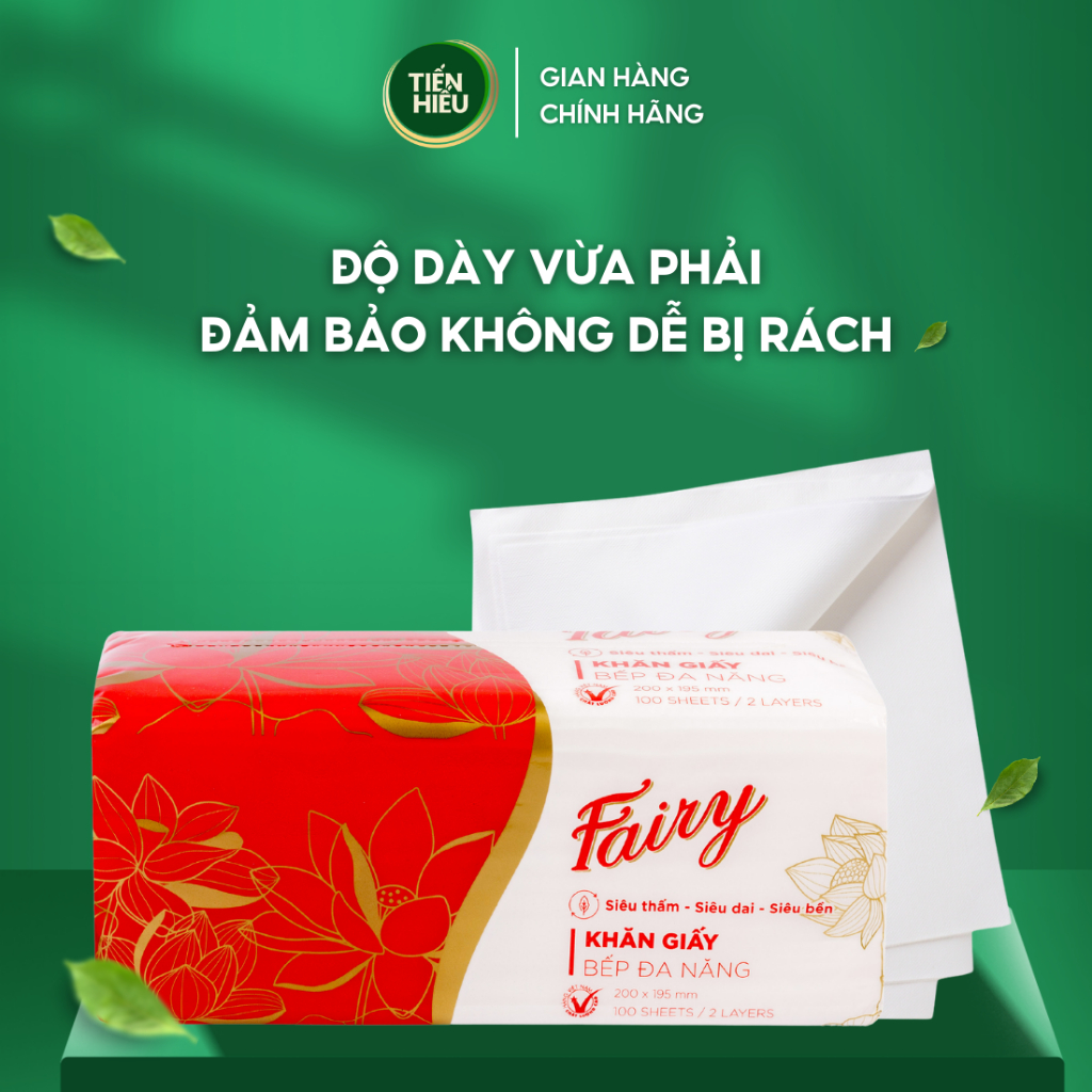 Ảnh Combo 4 Bịch Khăn Giấy Lau Đa Năng FAIRY Cao Cấp Mềm Mịn Thấm Hút Dầu Tốt Lau Chùi Tiện Lợi 100 Tờ 2