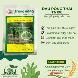 Đậu Rồng Thái Trang Nông 196 (20gram), Hạt Giống Nảy Mầm Tốt, Năng Suất Cao, Trông Quanh Năm