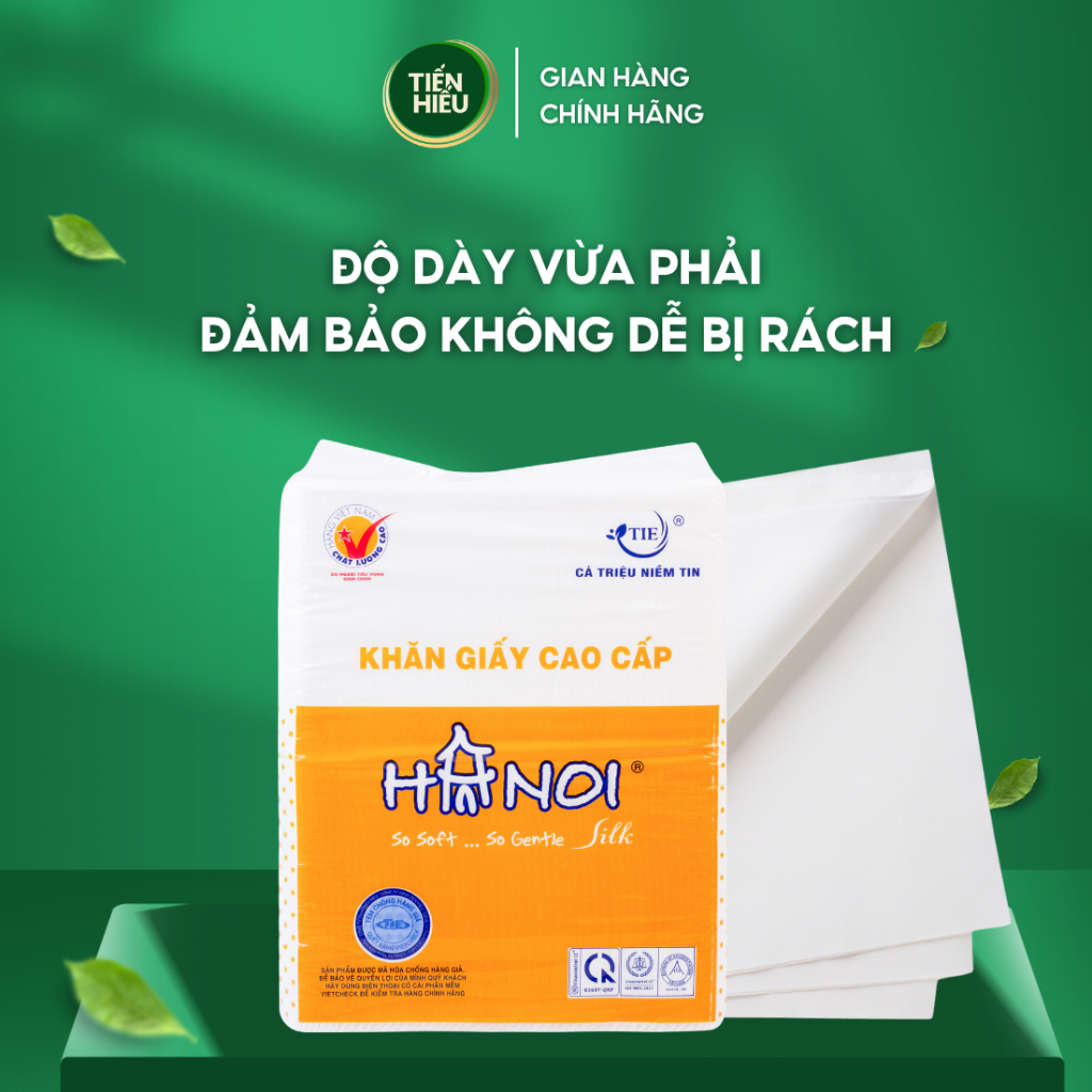 Ảnh Combo 3 Khăn Giấy Cân Hà Nội Silk Napkin 1Kg 500 Tờ Khổ 240x240mm 3 Lớp Cao Cấp Mềm Mịn Sử Dụng Dễ Dàng Tiện Lợi 3