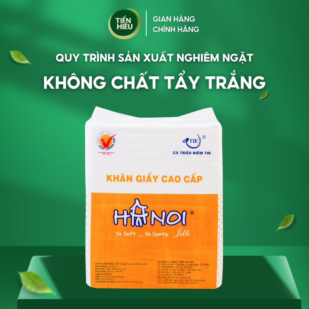 Ảnh Combo 3 Khăn Giấy Cân Hà Nội Silk Napkin 1Kg 500 Tờ Khổ 240x240mm 3 Lớp Cao Cấp Mềm Mịn Sử Dụng Dễ Dàng Tiện Lợi 1