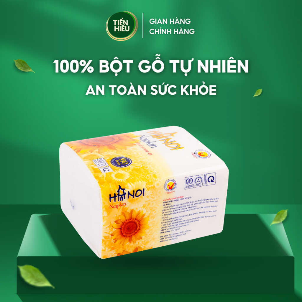 Ảnh Giấy Khăn Ăn Hà Nội Silk Khổ 320 x 320mm 2 Lớp Mềm Mịn Cao Cấp Đa Năng Tiết Kiệm 100 Tờ 1