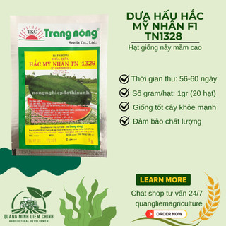 Dưa Hấu Hắc Mỹ Nhân Trang Nông F1 TN1328 (1gr), Hạt Giống Nảy Mầm Tốt, Năng Suất Cao Trông Quanh Năm