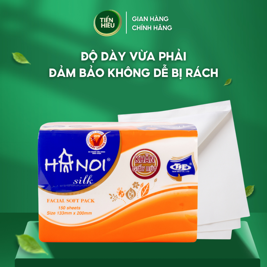 Ảnh Combo 4 Gói Giấy Ăn Rút Hà Nội Silk Chất Liệu Cao Cấp Mềm Mại Bền Dai An Toàn 150 Tờ x 3 Lớp 2