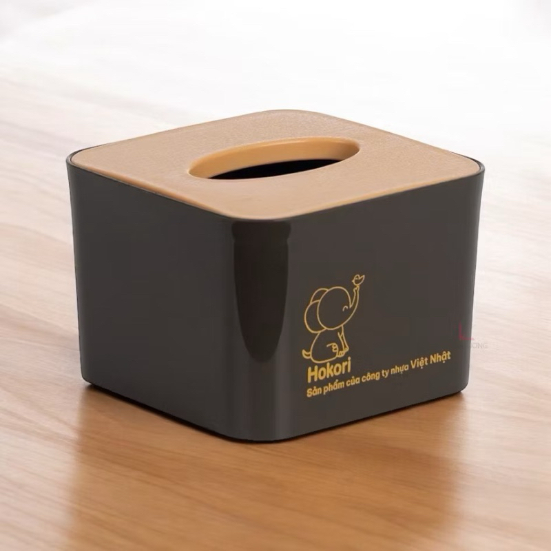 AMIZIN Hộp Đựng Giấy Ăn Để Bàn Nắp Nhựa Giả Gỗ, Hộp Giấy Ăn Hình Vuông Đa Năng Cho Quán Ăn Nhà Hàng 2738,2739 AMIZIN