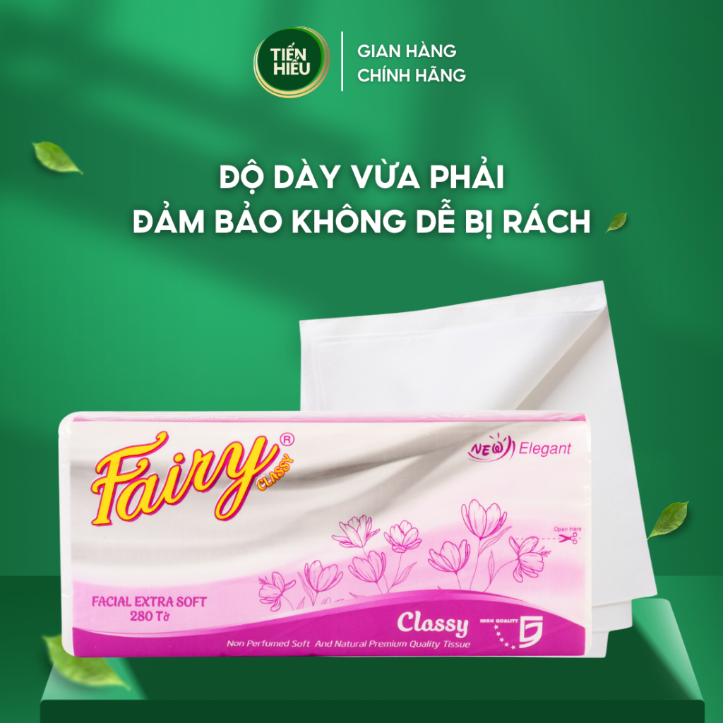 Ảnh Combo 4 Gói Khăn Giấy Rút Lụa Fairy Classy Cao Cấp 100% Gỗ Tự Nhiên An Toàn Siêu Mềm Mại Thấm Hút Nhanh 280 Tờ 2