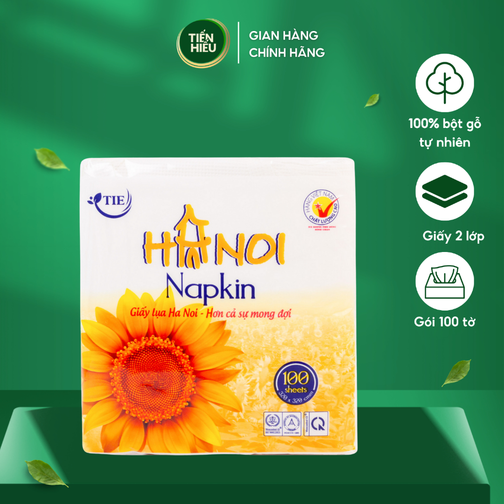 Ảnh Giấy Khăn Ăn Hà Nội Silk Khổ 320 x 320mm 2 Lớp Mềm Mịn Cao Cấp Đa Năng Tiết Kiệm 100 Tờ 3