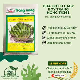 Dưa Leo F1 Baby Boy TN368 (1gr) Trang Nông, Hạt Giống Nảy Mầm Tốt, Năng Suất Cao, Trông Quanh Năm