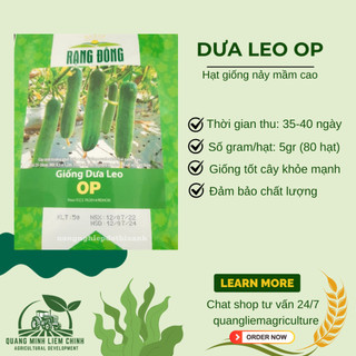Hạt Giống Dưa Leo OP RADO (Gói 5g~80 Hạt) Rạng Đông, Sinh Trưởng Khỏe, Nhanh Thu Hoạch