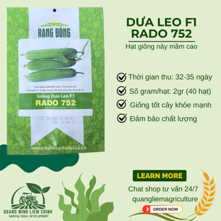 Hạt Giống Dưa Leo RADO 752 (Gói 2g~40 Hạt) Rạng Đông, Trái Dài, Sai Quả