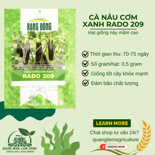 Hạt Giống Cà Nâu Cơm Xanh RADO 209 (Gói 0,5g~100 Hạt) Rạng Đông, Sinh Trưởng Khỏe, Trồng Quanh Năm