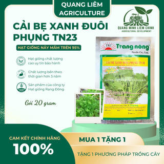 Cải Bẹ XANH ĐUÔI PHỤNG TN23 (20gram) Trang Nông, Hạt Giống Nảy Mầm Tốt, Năng Suất Cao