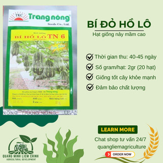 Bí đỏ Hồ Lô Trang Nông TN6 (2gram), hạt giống nảy mầm tốt, năng suất cao, trông quanh năm