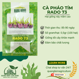 Hạt Giống Cà Pháo Tím RADO 73 (Gói 0,5g~100 Hạt) Rạng Đông, Nảy Mầm Tốt, Kháng Bệnh