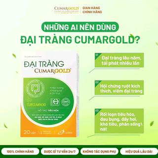 CHÍNH HÃNG : Viên Uống Đại tràng CumarGold - Thảo Dược Dành Cho Người Viêm Đại Tràng Từ Nano Curcumin, 20 Viên