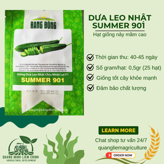 Hạt Giống Dưa Leo Nhật Chịu Nhiệt Summer RADO 901 (Gói 0,5g~25 Hạt) Rạng Đông, Dễ Chăm Sóc