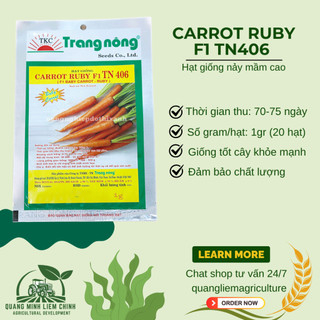 Carrot Ruby (Cà Rốt) F1 TN406 Trang Nông (1gram), hạt giống nảy mầm tốt, năng suất cao quanh năm
