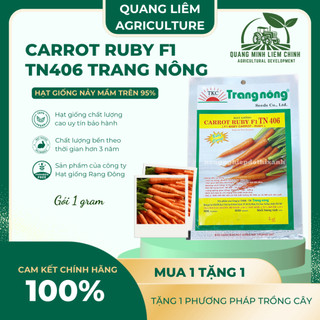 Carrot Ruby (Cà Rốt) F1 TN406 Trang Nông (1gram), hạt giống nảy mầm tốt, năng suất cao quanh năm