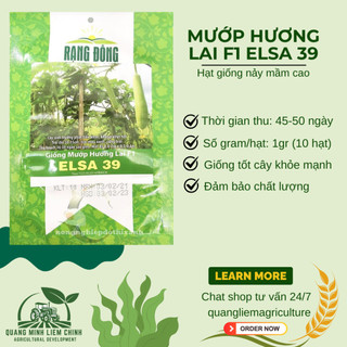 Hạt Giống Mướp Hương Lai F1 Elsa RADO 39 (Gói 1g~10 Hạt) Rạng Đông, Cây Phát Triển Mạnh, Năng Suất