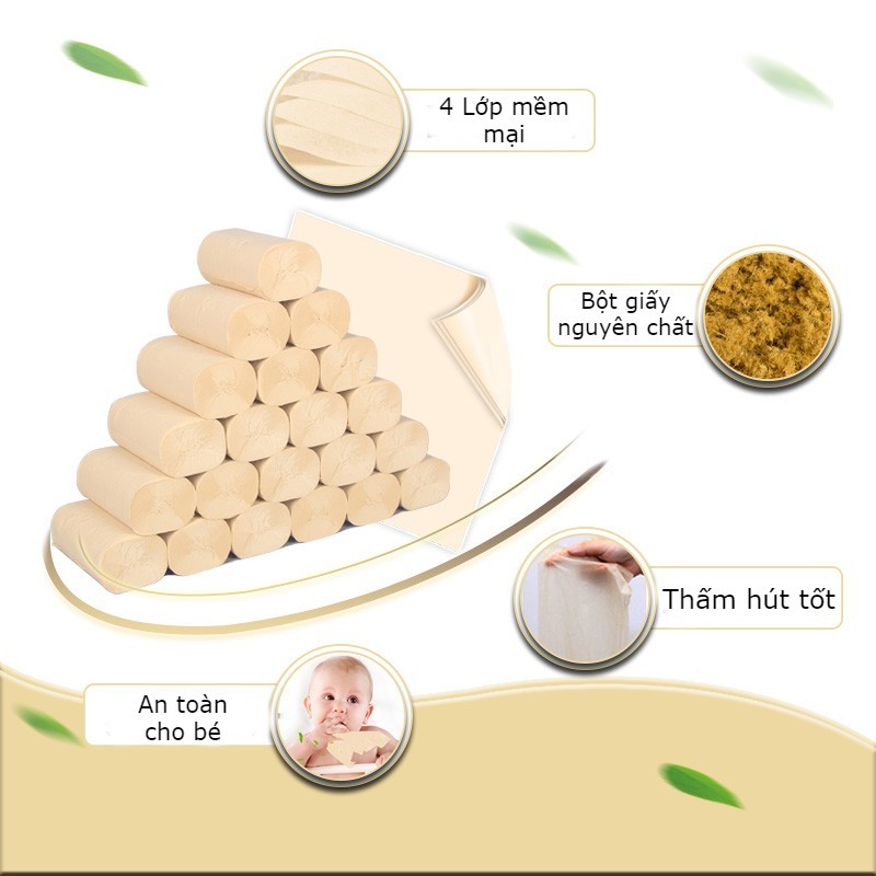 Giấy vệ sinh gấu trúc BAIHOU nội địa trung giấy không lõi mềm mịn siêu dai bịch 36 cuộn