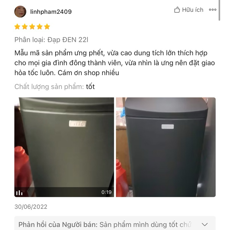 Thùng rác inox FITIS đạp vuông lớn dùng trong nhà bếp phòng khách văn phòng LSPL1-901 | BigBuy360 - bigbuy360.vn