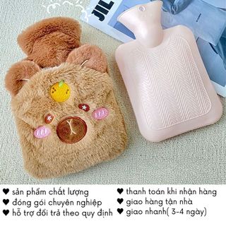 Túi Chườm Ấm Nóng 500ml Hình Capybara Loopy Gấu Bông Quà Tặng Cho Bạn Gái Timo TC03
