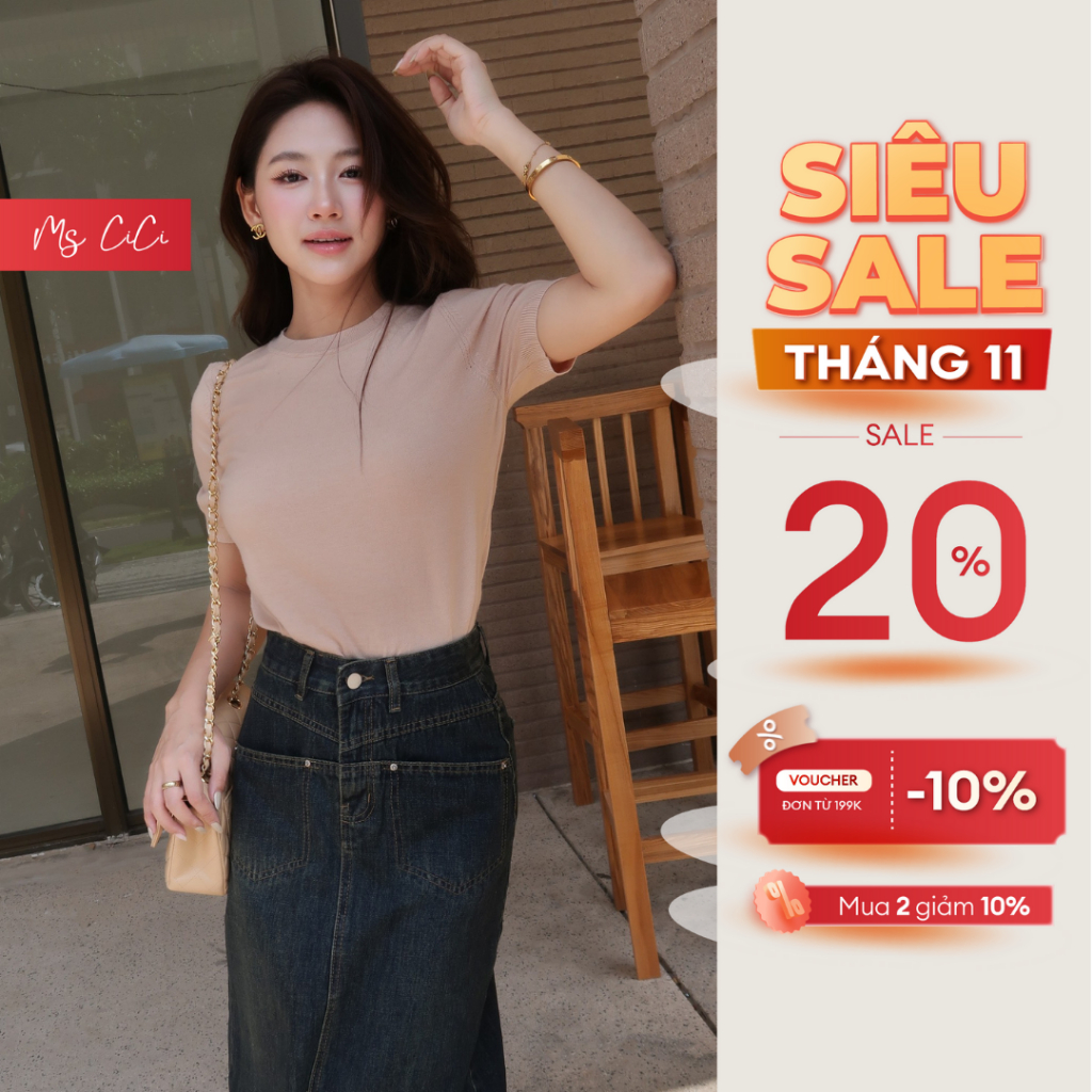 Áo len thỏ ngắn tay Morin Top by Ms Cici thiết kế trên chất liệu dệt ...