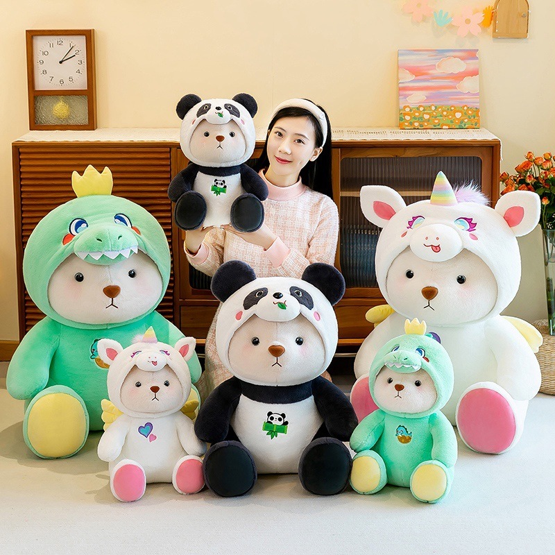 Gấu Bông Lena Cosplay Gấu Trúc Khủng Long Kỳ Lân Dễ Thương, Gấu Lena Có Quần Áo Hàng Nhập Cao Cấp