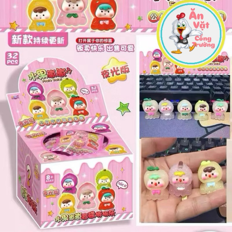 Hộp 32 túi mù phát sáng hình rùa, moi moi, loại to dạ quang mẫu siêu ...