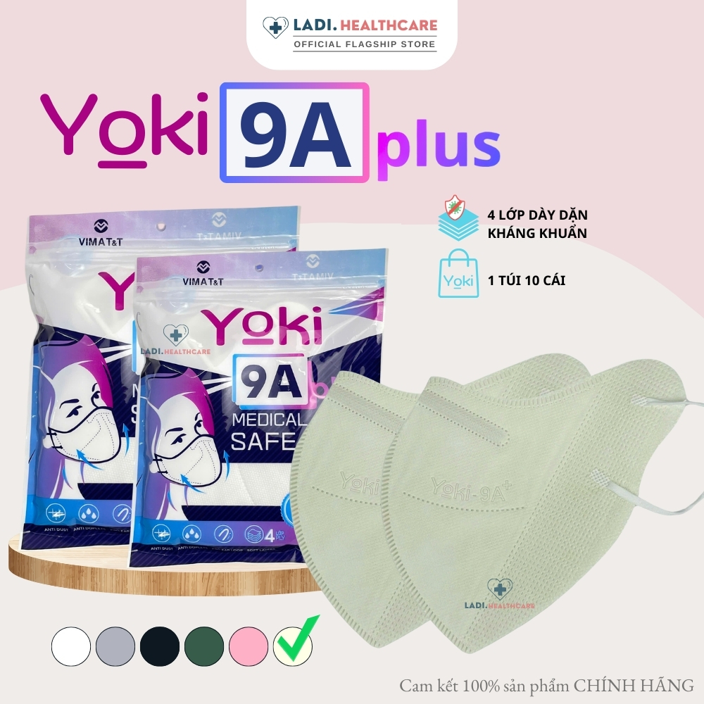 [Thùng 50 Cái] Khẩu trang 9A YOKI PLUS che kín mặt chống bụi mịn 2.5PM chính hãng công ty