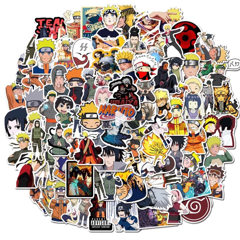 Bộ 60 sticker nhân vật Anime Naruto tổng hợp 100 nhân vật khác nhau