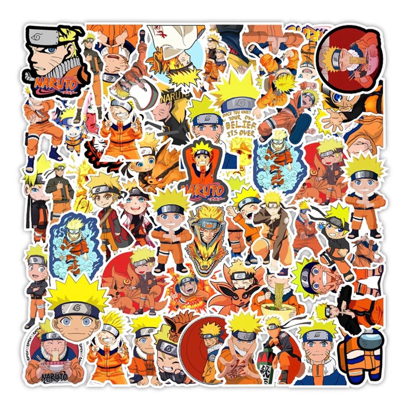 Set 100 sticker hình dán graffiti anime hoạt hình nhật bản naruto chỉ riêng naruto thôi nha