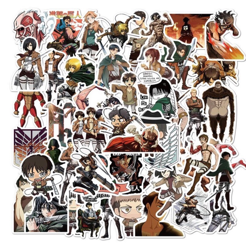 100 Chiếc Hot Anime ATTACK ON TITAN Dán Cho Ván Trượt Laptop Hành Lý Decal